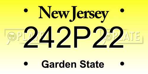 242P22 New Jersey License Plate