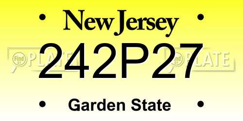 242P27 New Jersey License Plate