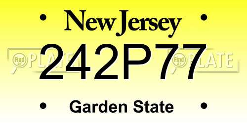 242P77 New Jersey License Plate