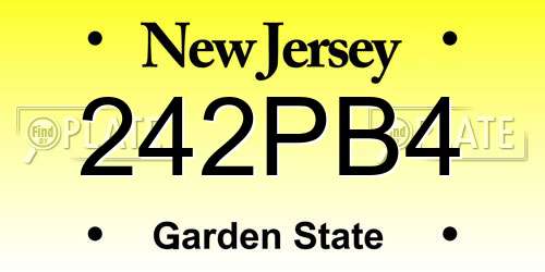 242PB4 New Jersey License Plate