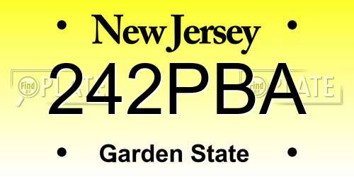 242PBA New Jersey License Plate