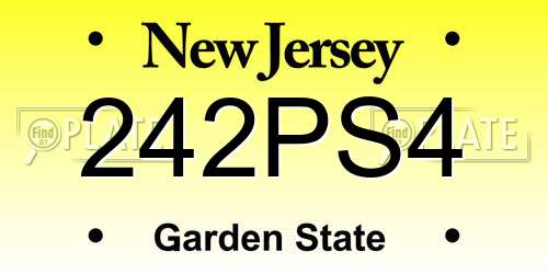 242PS4 New Jersey License Plate