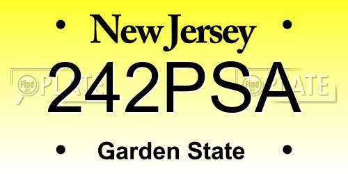 242PSA New Jersey License Plate