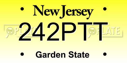 242PTT New Jersey License Plate