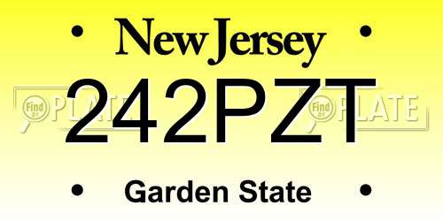 242PZT New Jersey License Plate