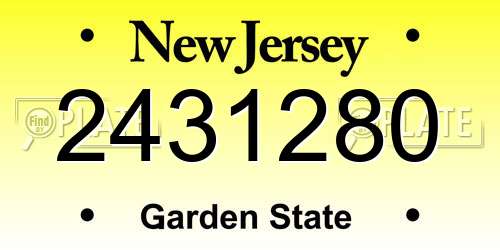 2431280 New Jersey License Plate