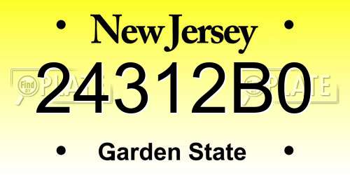 24312B0 New Jersey License Plate