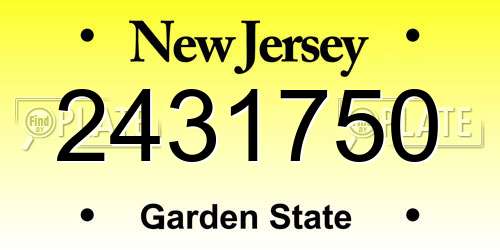 2431750 New Jersey License Plate