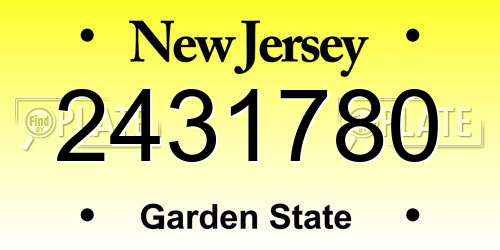 2431780 New Jersey License Plate