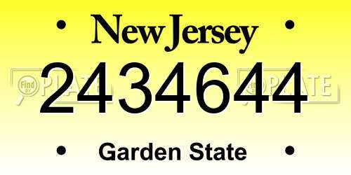 2434644 New Jersey License Plate