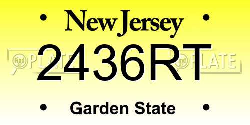 2436RT New Jersey License Plate