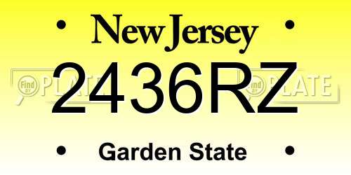 2436RZ New Jersey License Plate