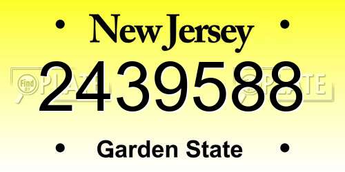 2439588 New Jersey License Plate