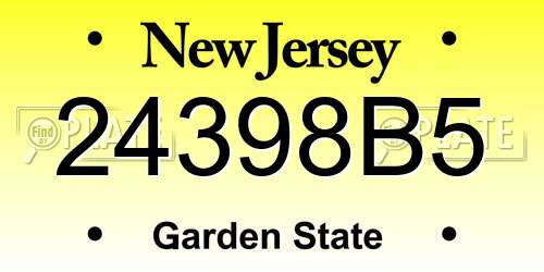 24398B5 New Jersey License Plate