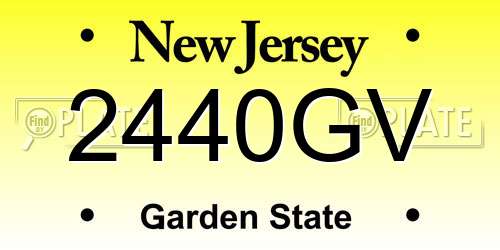 2440GV New Jersey License Plate