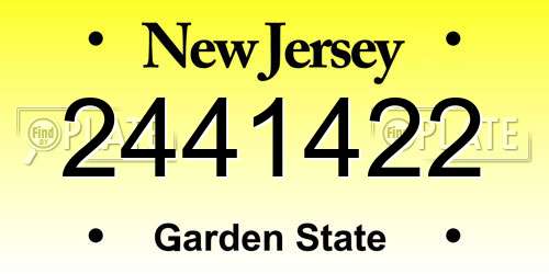 2441422 New Jersey License Plate