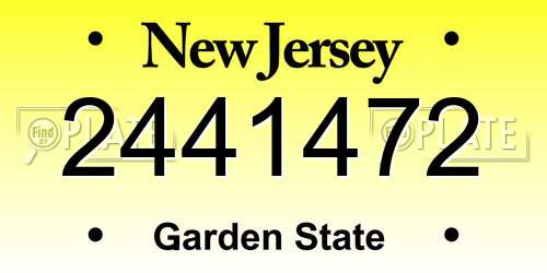 2441472 New Jersey License Plate