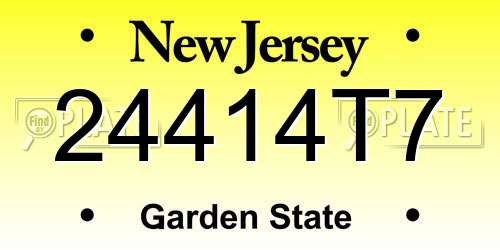 24414T7 New Jersey License Plate