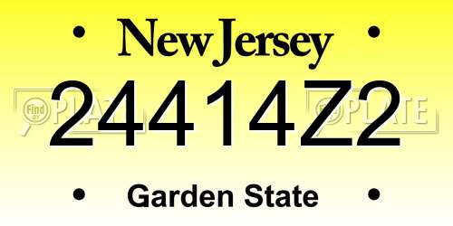 24414Z2 New Jersey License Plate