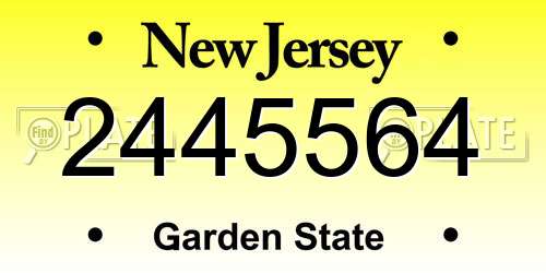 2445564 New Jersey License Plate