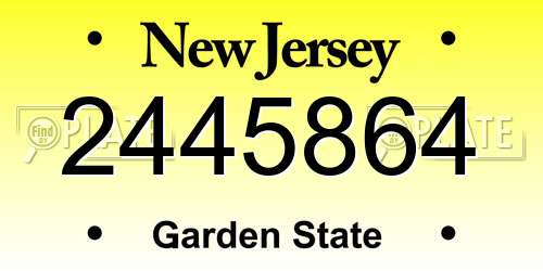 2445864 New Jersey License Plate
