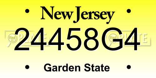24458G4 New Jersey License Plate