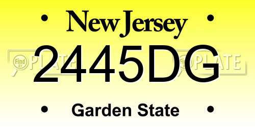 2445DG New Jersey License Plate