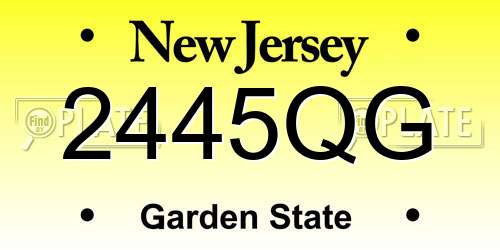2445QG New Jersey License Plate