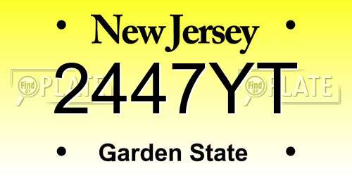 2447YT New Jersey License Plate