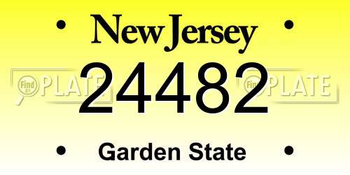 24482 New Jersey License Plate