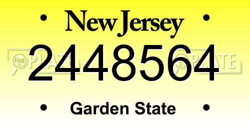 2448564 New Jersey License Plate