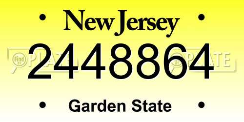 2448864 New Jersey License Plate