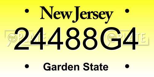 24488G4 New Jersey License Plate