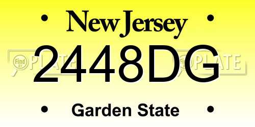 2448DG New Jersey License Plate