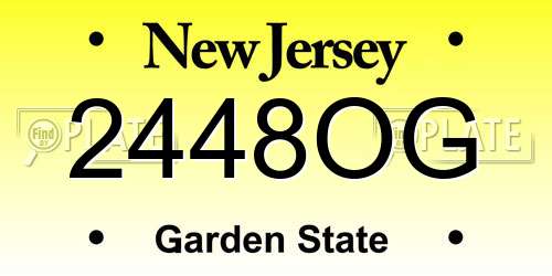 2448OG New Jersey License Plate
