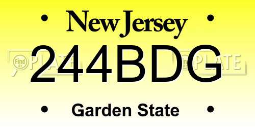 244BDG New Jersey License Plate
