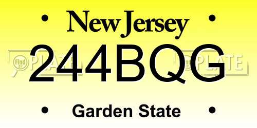 244BQG New Jersey License Plate