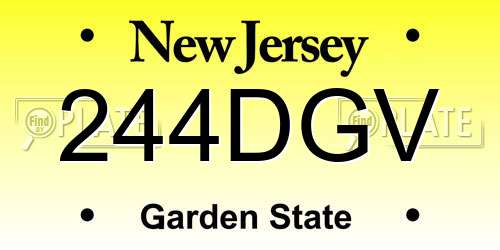 244DGV New Jersey License Plate