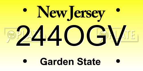 244OGV New Jersey License Plate