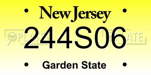 244S06 New Jersey License Plate
