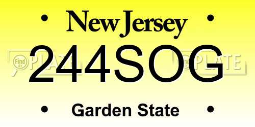 244SOG New Jersey License Plate