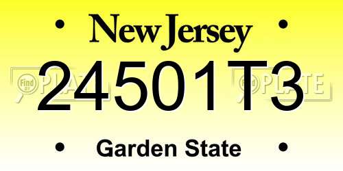 24501T3 New Jersey License Plate