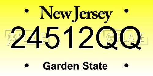 24512QQ New Jersey License Plate