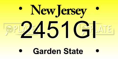 2451GI New Jersey License Plate
