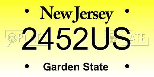 2452US New Jersey License Plate