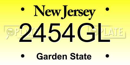 2454GL New Jersey License Plate