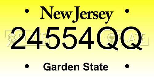 24554QQ New Jersey License Plate