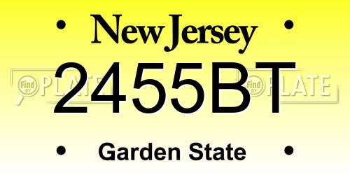 2455BT New Jersey License Plate