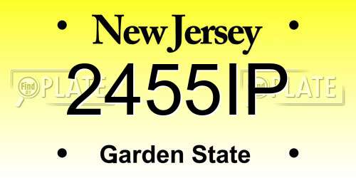 2455IP New Jersey License Plate