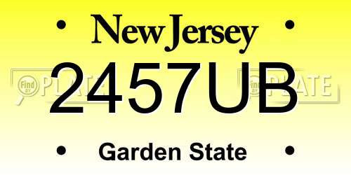 2457UB New Jersey License Plate